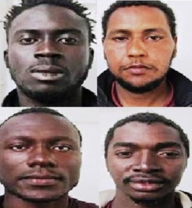 I quattro scafisti arrestati dalla Squadra mobile