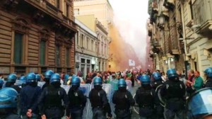 Gli scontri di Catania