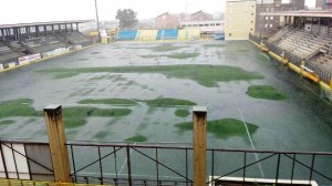 Lo stadio Dino Liotta allagato