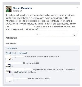 Messaggio di Alfonso Mangione