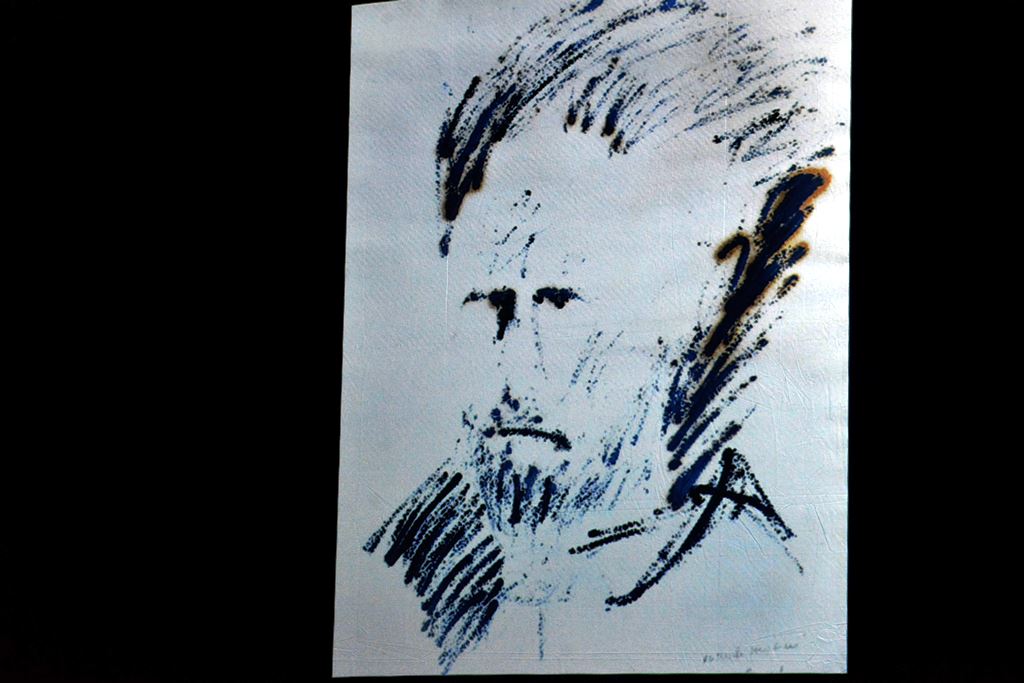 Ritratto di Pound composto da Pasolini