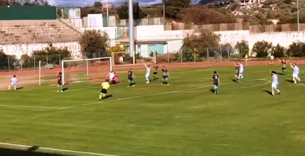 Il primo gol dell'Akragas siglato da Barrera