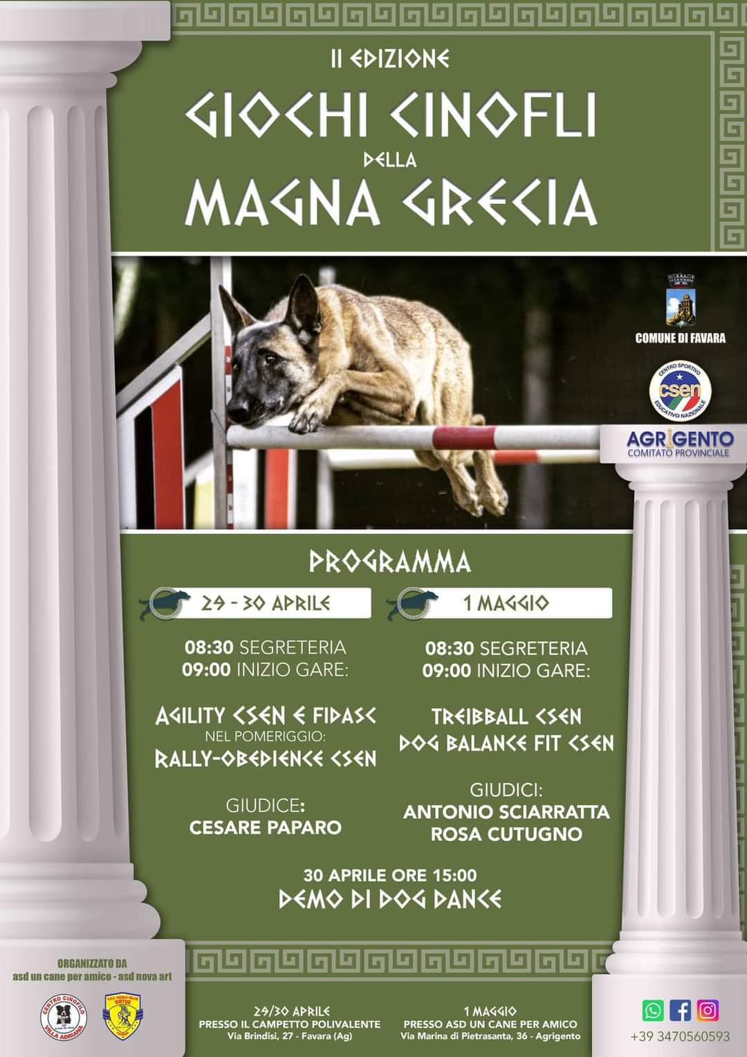 Η Favara και το Agrigento φιλοξενούν τους “Dog Games of Magna Grecia”