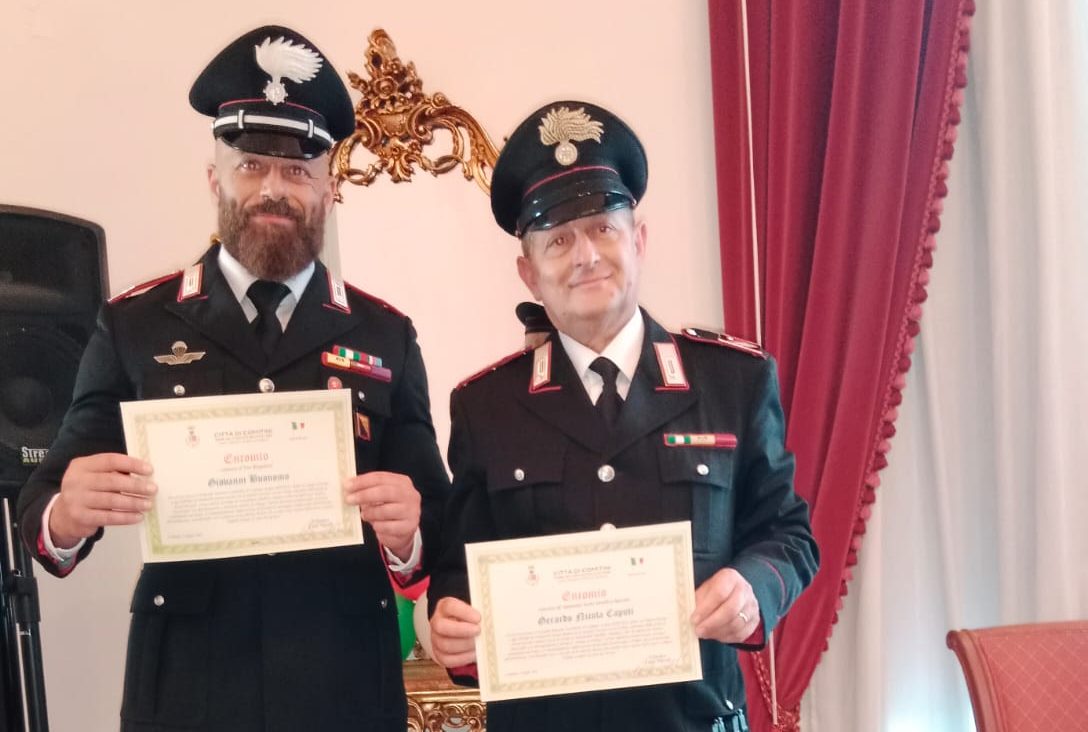 Salvano uomo colpito da infarto, premiati due carabinieri a Comitini ...